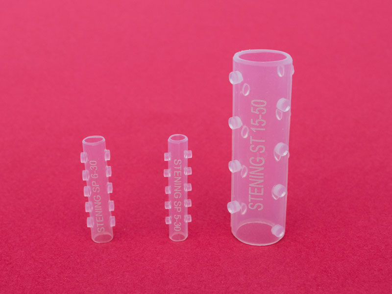 Comparação de tamanho do stent pediátrico reto